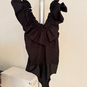 Zara black ruffle bodysuit, NWT